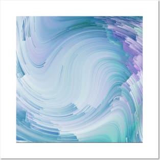 Pastel Ocean Wave Purple Mint Green Posters and Art